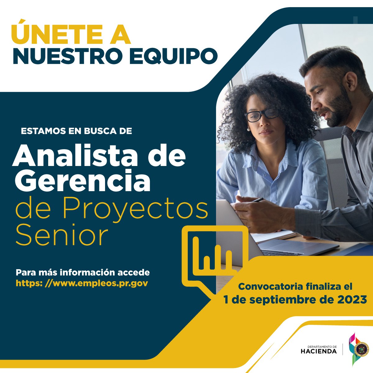 DptoHacienda's tweet photo. 🗣️¿Quieres se parte de nuestro equipo? Si tienes experiencia en planificación, organización y ejecución de proyectos dentro de una Agencia del Gobierno de Puerto Rico, ¡queremos saber de ti! 
Para más información y completar tu solicitud visita: https: //www.empleos.pr.gov. https://t.co/6VglEAi7A1