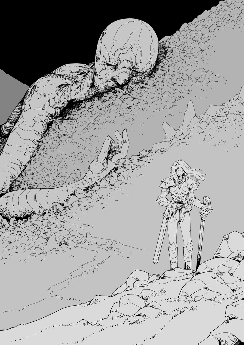 MackleNG's tweet photo. B&amp;W Linework Commission (2022) https://t.co/b9Kxxyn5z8