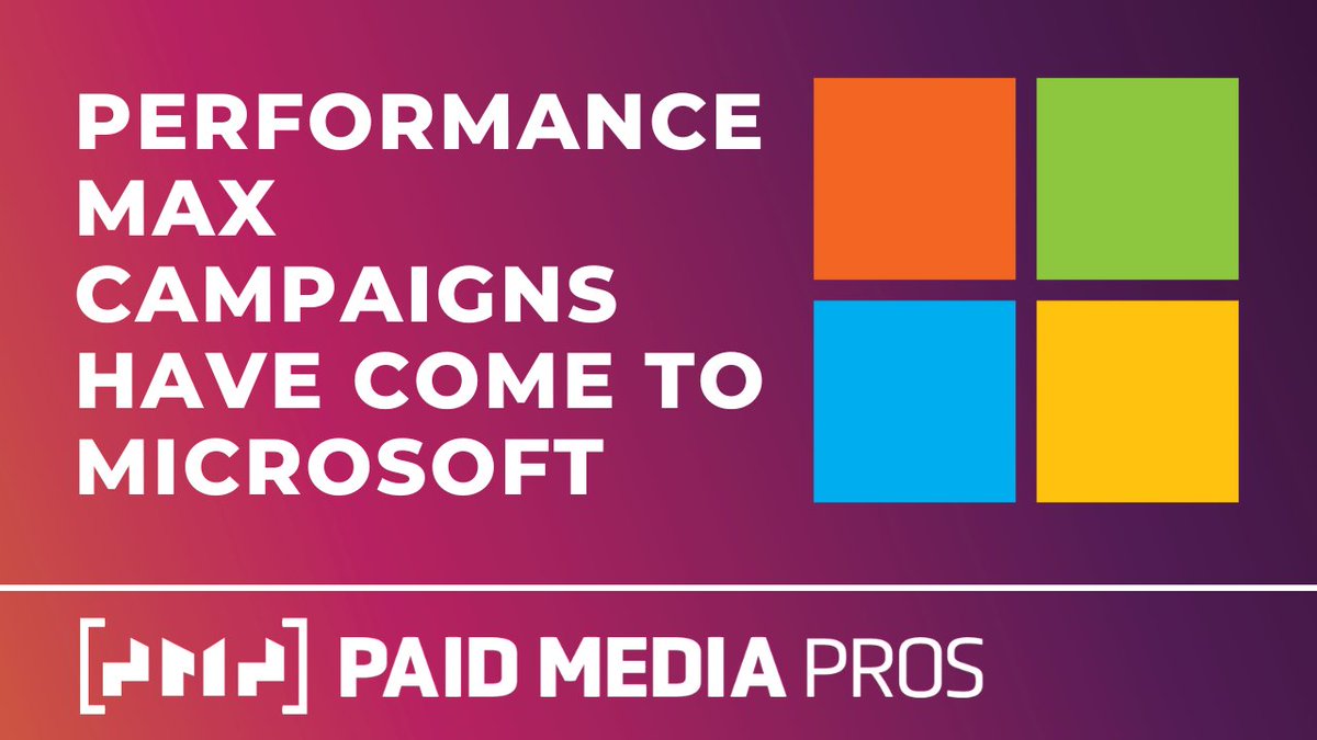 michellemsem's tweet photo. Did you know that Microsoft Ads has released its own version of Performance Max?
https://t.co/sXoagZFCVk
^^Check out the latest @PaidMediaPros video & @MilwaukeePPC will give you the full rundown & some tips! #ppc #pmax #bingads #msftads https://t.co/XgJqbZ2CYG