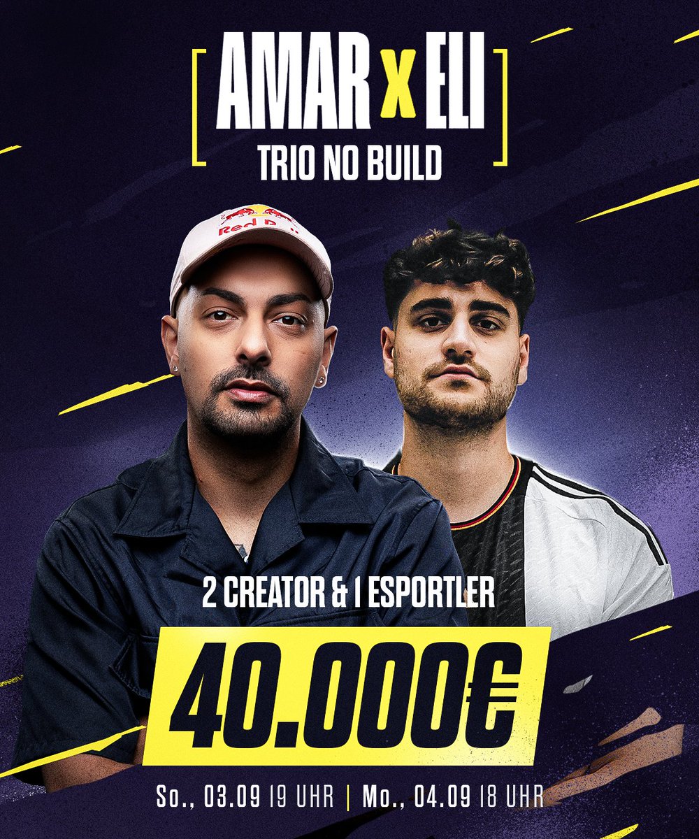 AmarCoDTV's tweet image. ‼️ANNOUNCEMENT‼️
Am kommenden Wochenende gehen wir ins zweite Amar X Eli Turnier für dieses Jahr! 
🔹Gamemode: FN TRIOS | 2 Creator | 1 Pro 
🔹03. und 04.09.2023, (19 und 18 Uhr) 
🔹Pricepool: 40.000€
Kommentiert, wenn ihr Creator oder Pro seid und teilnehmen wollt.