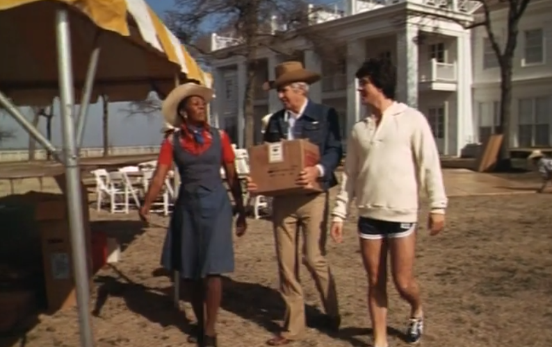 Principal_Fans's tweet photo. Preperations for the Barbecue begin, Sam and Tilly were the BBQ caterers who David Jacobs described as the Greek Chorus for this episode #DallasRewatch https://t.co/whnq9SOzRE