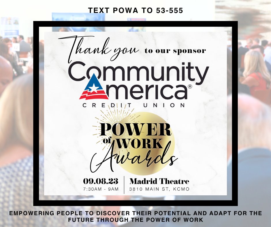 GoodwillMokan's tweet image. We are grateful for the support of our generous sponsor, CommunityAmerica Credit Union, for the 2023 Power of Work Awards! Check out the #PowerOfWork awards featuring Christian Okoye! For more info &amp;amp; to buy tickets, visit lnkd.in/gSQbbMFG. #fundraisingevent #goodwill