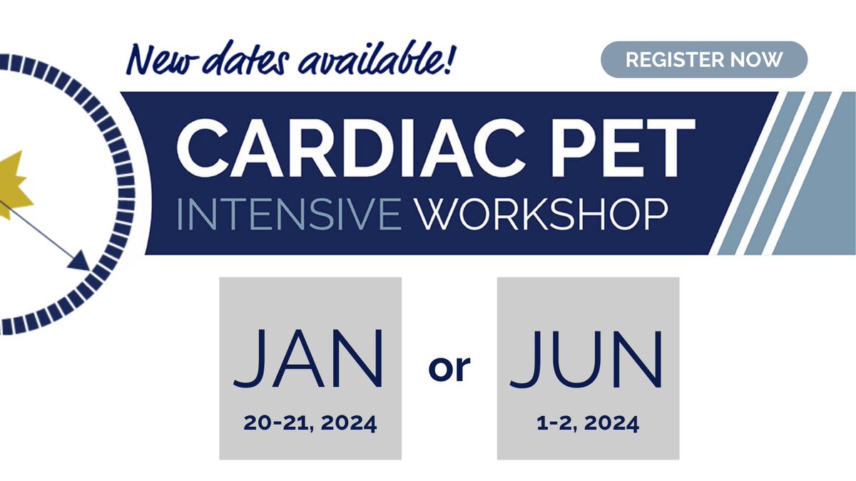 ✔️Mark your calendars for the #CardiacPET Intensive Virtual Workshops! #ThinkPET

Join us in 2024 for our immersive workshops on either Jan 20-21 or June 1-2, allowing you to select the timeframe that best suits your schedule!

Register today👉bit.ly/3YUO9WW
#CVNuc