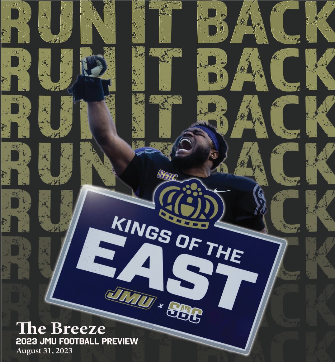 BridgesKaiden's tweet photo. Here’s a sneak peek at the cover of @TheBreezeSports 2023 football special section titled “Run it Back.” 

There was so much effort and hard work put into this supplement, and I couldn’t be prouder.

Make sure to check out “Run it Back” along with our print edition tomorrow👀 https://t.co/4rwzM5e4fS