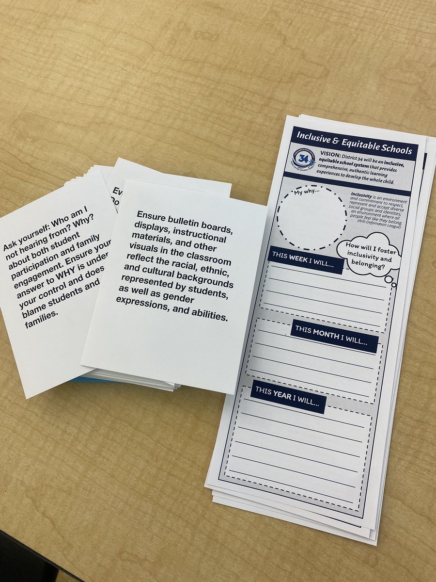Kicking off the first session of our Inclusive and Equitable Schools professional learning this year. <a href="/AtteaSchool/">Attea Middle School</a> came up with some meaningful steps each staff member can take to ensure all students feel a sense of belonging. Powerful! #weared34