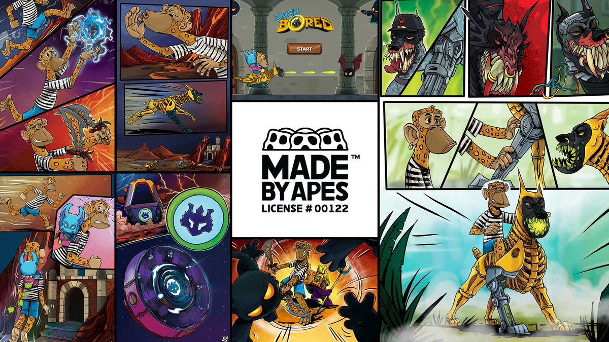 Our game DashBored just received #MADEBYAPES 00122 approval, in collaboration with @MilliMetatate BAYC #2338!