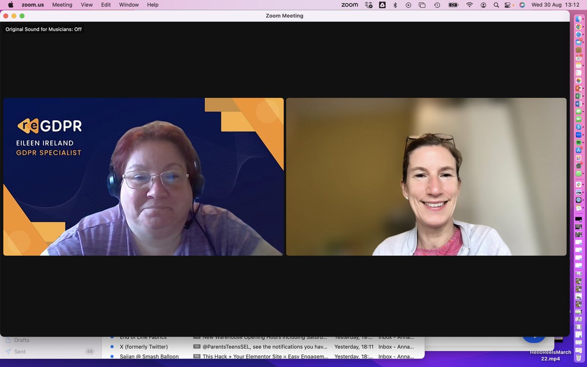 Had a great power hour today with <a href="/eirelandgdpr/">Eileen Ireland</a> - now feeling much more confident about my #GDPR obligations. Highly recommend Eileen she’s very clear and takes the fear and confusion out of it all!