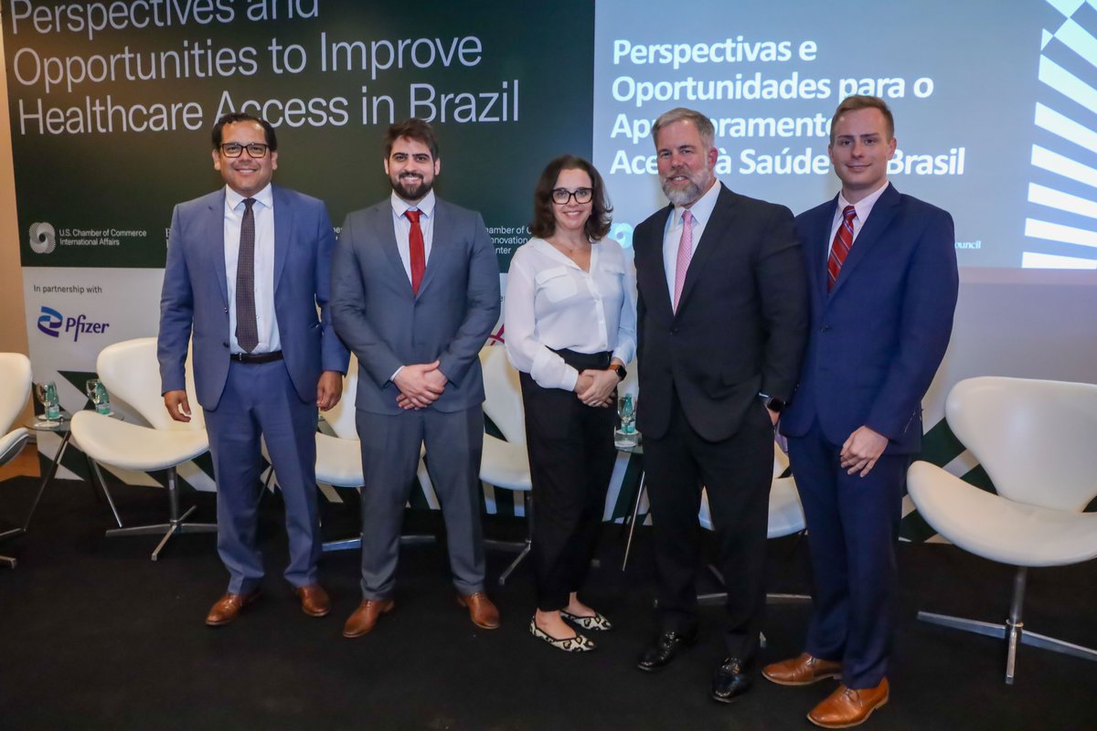 BUSBC's tweet photo. BUSBC hosted the event 'Perspectives and Opportunities to Improve Healthcare Access in Brazil' in partnership with Pfizer and sponsors: Elsevier, Roche, Medtronic, Janssen &amp; AdvaMed on an initiative bringing key players from the Brazilian and U.S. govs &amp; private sector together. https://t.co/IQFSqvLh1g