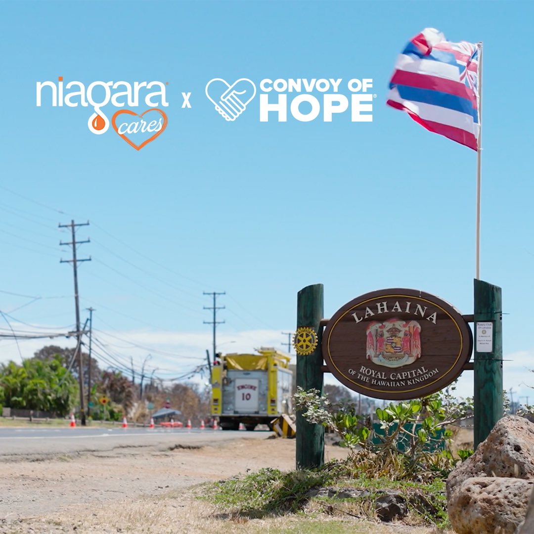 niagaracares's tweet photo. @Niagara_Water is committed to supporting communities in need &amp; first responders when natural disasters occur. We’ve partnered with @ConvoyofHope &amp; made a donation to provide immediate relief &amp; are providing safe, clean water to the people of #Maui following the devastating fires https://t.co/21r6m9xhiS