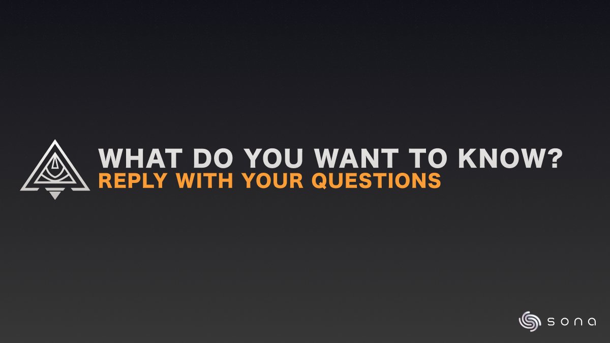 SonaHelpDesk's tweet photo. Get your questions ready.

We're hosting a LIVE event this Friday at 5 pm UTC in Discord with our CEO, Prof Garrett Ideon.

What do you want to know?

Reply with your questions, and we'll select ten to answer. Those chosen will be whitelisted. Details to follow. https://t.co/eryQ3iwLh2