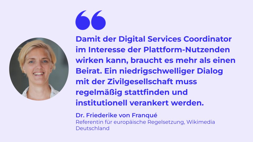Was ein wirksamer & unabhängiger Digital Services Coordinator braucht? Unsere Stellungnahme zum Referentenentwurf für das Digitale-Dienste-Gesetz aus dem @bmdv shorturl.at/deSY7 #DSA #DSC #Digitalpolitik