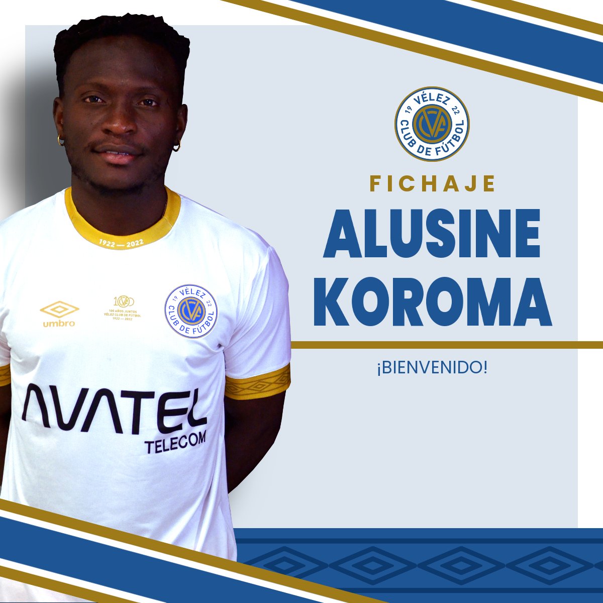 OFICIAL 🤝 Alusine Koroma se convierte en nuevo jugador de la primera plantilla del Vélez C.F.

📝 Mediocentro de 23 años, natural de Sierra Leona, llega procedente de la <a href="/RBL1912/">Real Balompédica Linense</a>

🫂 ¡Bienvenido Alusine!

ℹ️ velezcf.com/fichaje-alusin…

#ElEquipoDeLaAxarquia