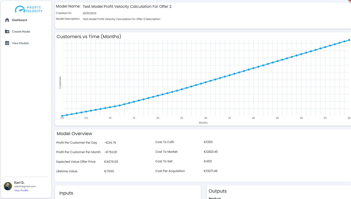 Version 1 of the Profit Velocity Calculator 🤌 Looking forward to calculating the most profitable customer for our future partners 🤑