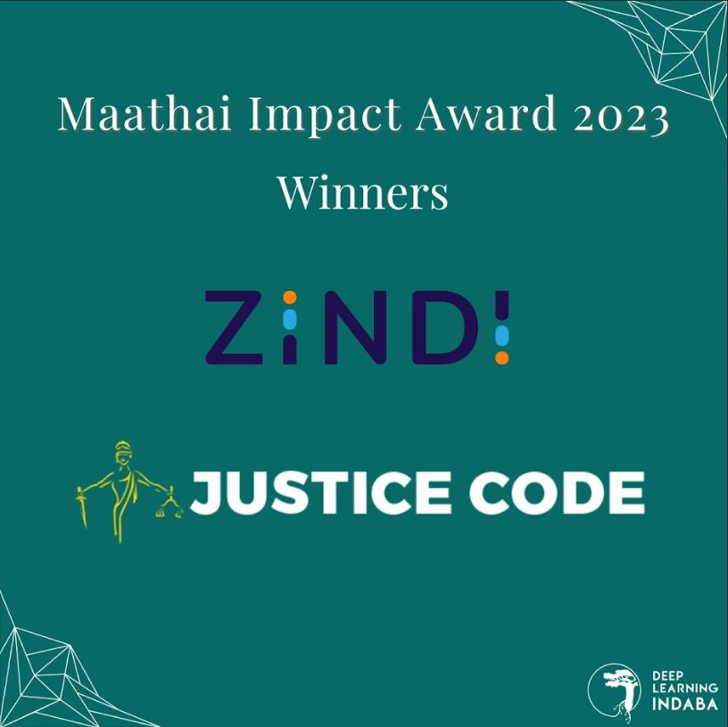Justice_Code's tweet photo. We are excited to announce that we have been selected for the @DeepIndaba 's Wangari Maathai Impact Award 2023 to be presented in Ghana at the #DeepLearningIndaba2023 next week. 

https://t.co/IKL5WJ3YKL https://t.co/2MqruO9rwy