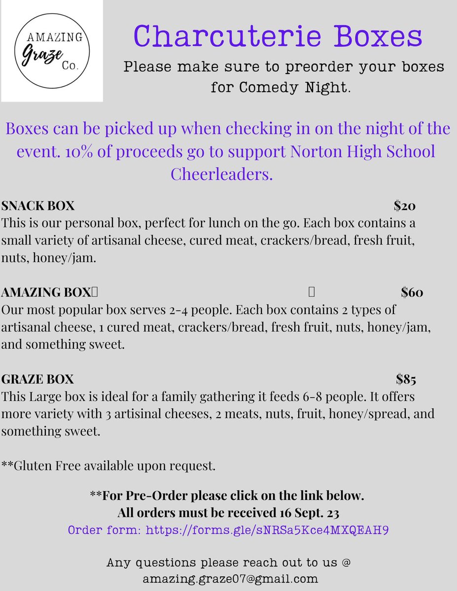 Our annual 21+ comedy show fundraiser is BACK! Enjoy a night out while also supporting Norton High School’s fall and winter cheerleading teams.

Link for tickets: rb.gy/wx0f9