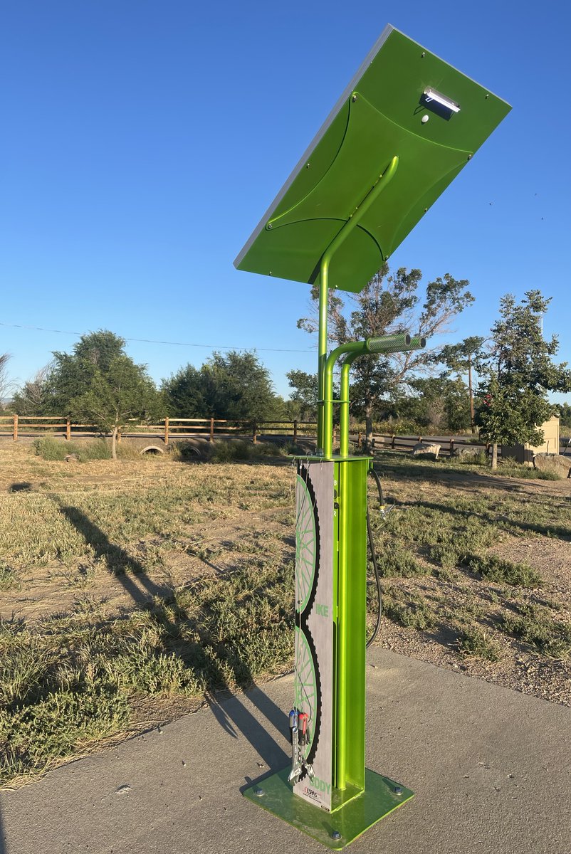 Enjoy biking on the trails in Adams County? You’ll want to check this out! 🚲We installed our first solar-powered bike repair station at the Steele St. Trailhead. This station includes a solar panel, air compressor, phone charging outlet, screwdrivers, wrenches, and much more!