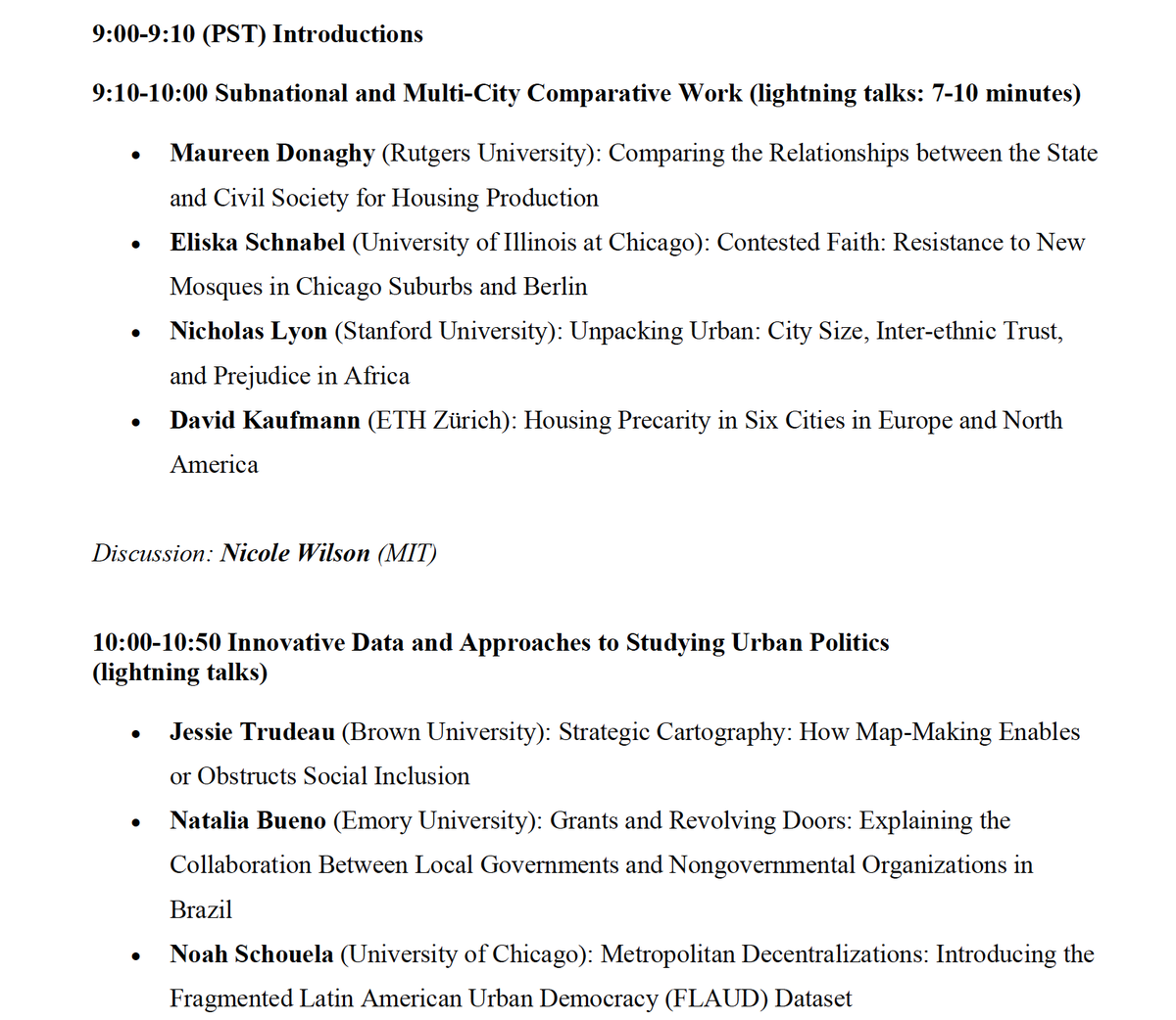 LindsayMayka's tweet photo. I may not be in LA (sniff), but I am excited about the @apsaurban Frontiers in Comparative Urban Politics workshop over Zoom today! Absolute 🔥 lineup. I'm presenting on my book on the causes and impacts of divergent frames of urban renewal projects for drug zones at 11 PDT. https://t.co/mAGtVA8zv5