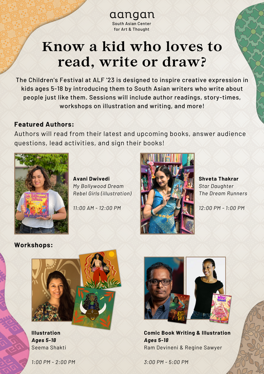 Join us for an amazing workshop on Sat. Sept. 23, 2023: Comic Book Writing & World Building (Workshop) – Ram Devineni & Regine Sawyer. @AanganNYC 3:00 PM – 4:30 PM, Room 405, Ages 13+ @LockettDown @WinCNYC aangannyc.org/litfest