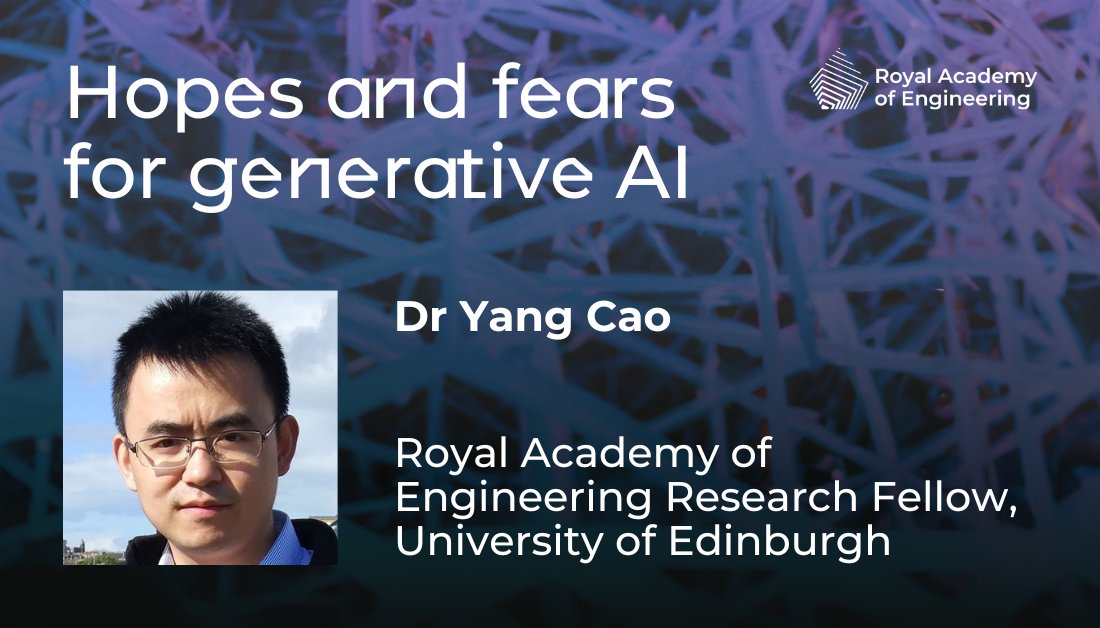 As part of our new interview series, Dr Yang Cao explains the importance of data quality and management to enable accessible AI as well as the need to ask the right questions when building and deploying systems. Read his thoughts in full: raeng.org.uk/blogs/ai-blog-…