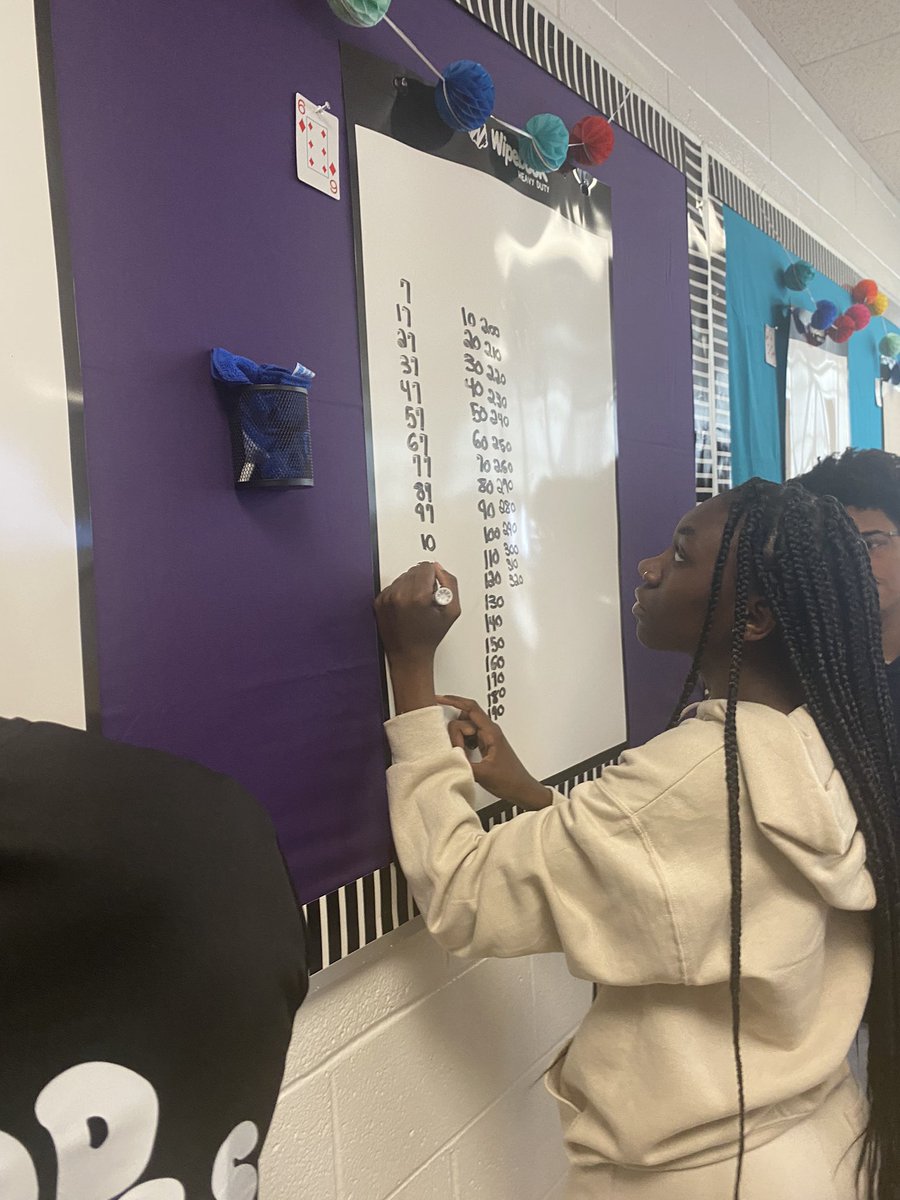 mrsmathemagical's tweet photo. Look at Mrs. Pirtle rocking the VNPS NC task #BTCVB the kids loved it!! @bhsmarlins look at all the strategies!! https://t.co/XdaRXGdj8s