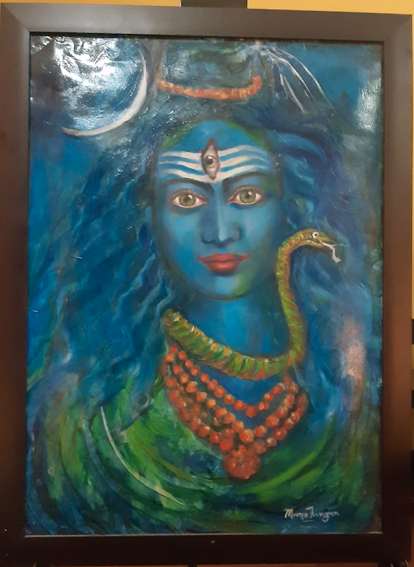 MeenaDasNarayan's tweet photo. #ShivaShakti devoted to #Chandrayan3 @isro @PMOIndia @narendramodi @AmitShah @myogiadityanath @MYogiDevnath  #Art #MeenaDasNarayan #LordShiva #ParvatiDevi https://t.co/gbnteHkMAF