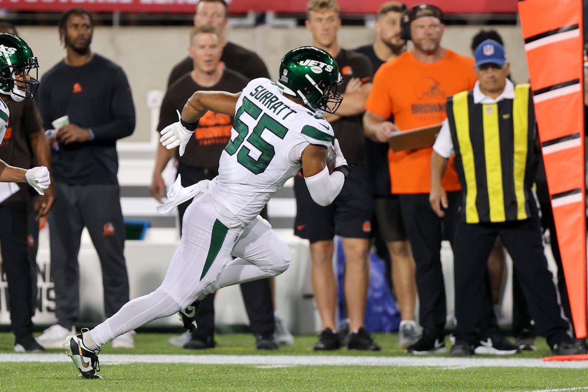 "If Chazz Surratt can just stay healthy, that's been kinda what's hampered him throughout his NFL career so far. He's got everything you want in a linebacker. Speed, he's got heavy hands, he's very smart, can play all three positions. He understands leverage, he understands