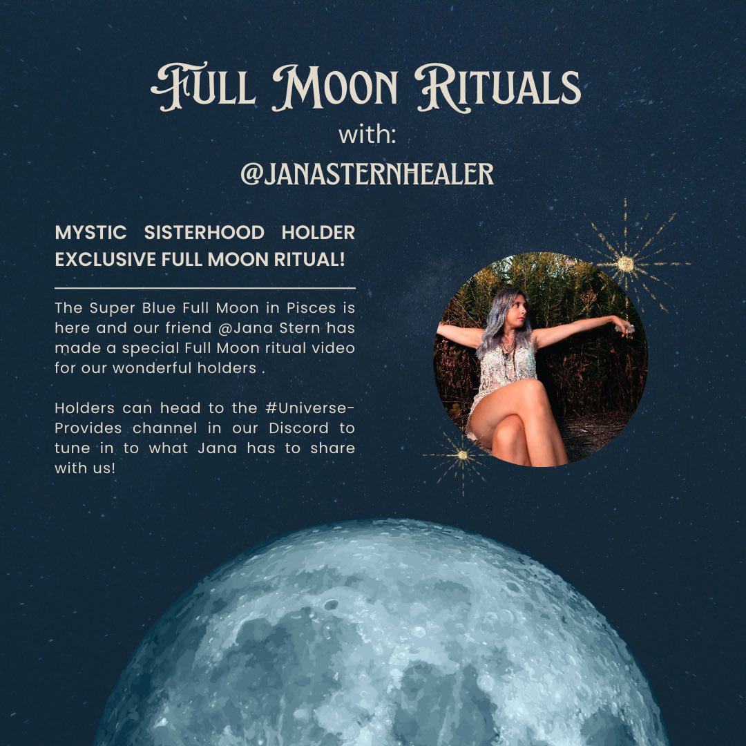 Today is a special day in the Lunar Calendar, it marks the occurrence of a Super Blue Full Moon in Pisces
♓️  🌕  This is the biggest and brightest Full Moon of the year!

So with that in mind our incredible and gifted friend <a href="/JanaSternHealer/">𓂀Jana Stern𓂀✨</a> has put together a Full Moon video