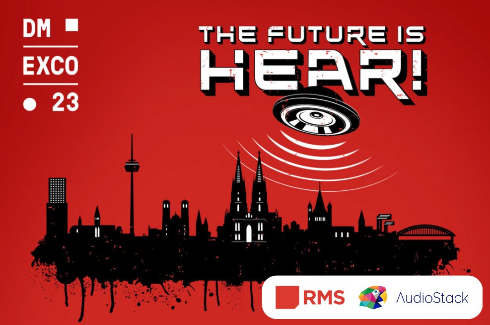 The <a href="/dmexco/">DMEXCO</a> countdown begins! 🚀 

Join us at the RMS stand, hall 8, C-35. 
Craft your AI audio ad and share it with friends. 
Explore generative AI's possibilities in audio and advertising. 
The Future is hear! 🔊  

🔗 dmexco.com