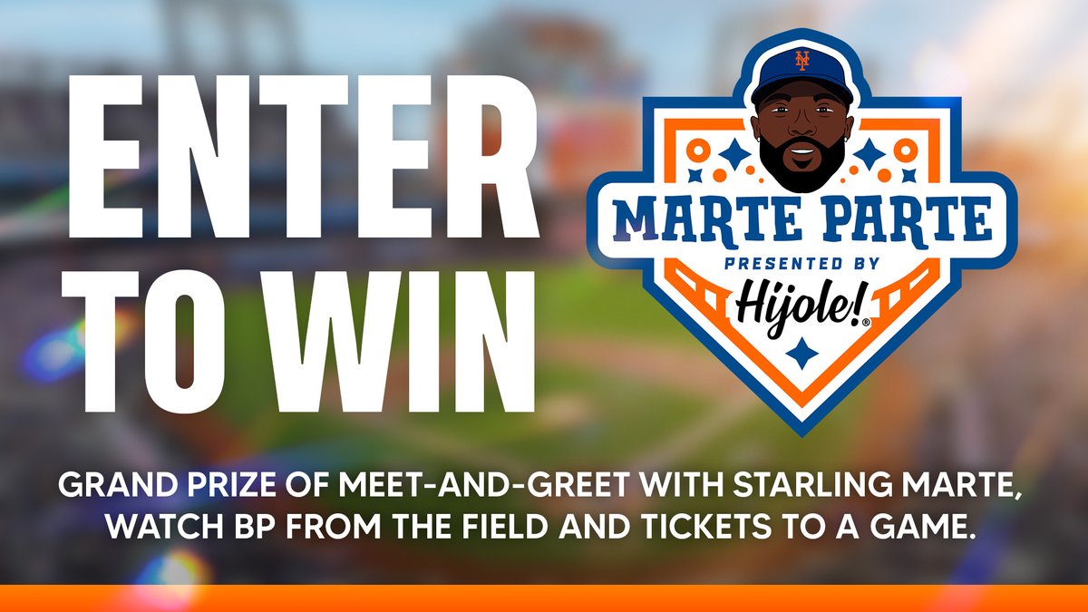 Enter the Marte Parte sweepstakes presented by Híjole!, with a grand prize featuring a meet-and-greet with @Starlingmart and a chance to watch batting practice on field! Enter now 👉 mets.com/MarteParte