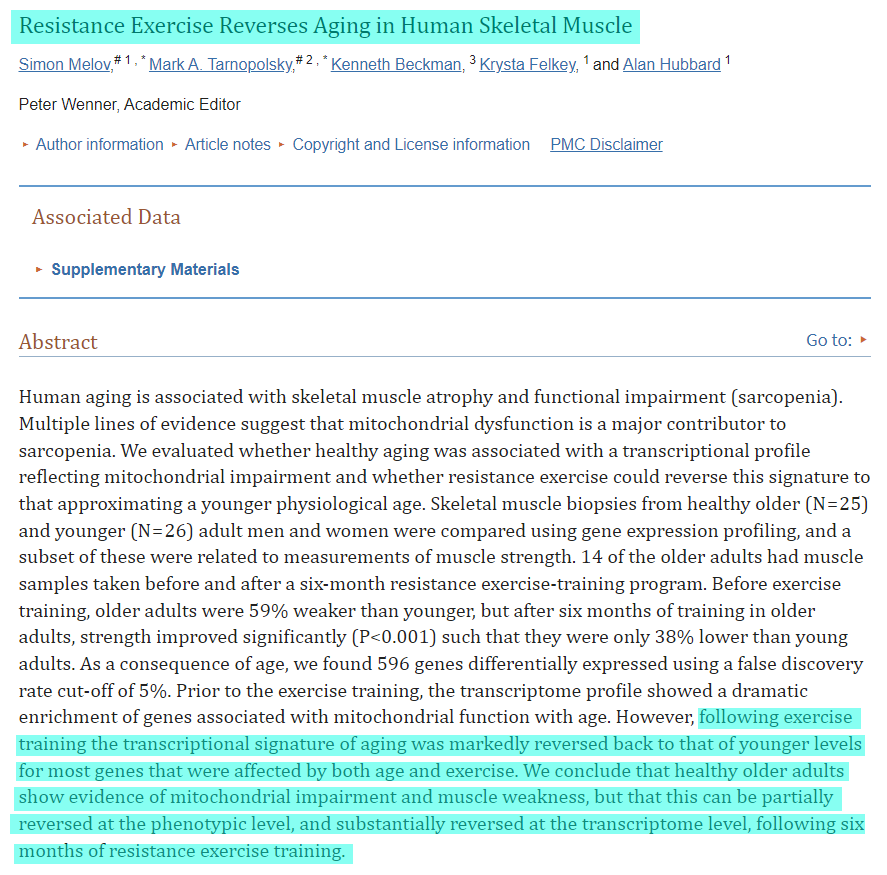 The anti-aging secret no one talks about: Resistance training reverses aging in human skeletal muscle If you're not doing strength training, you're aging faster.