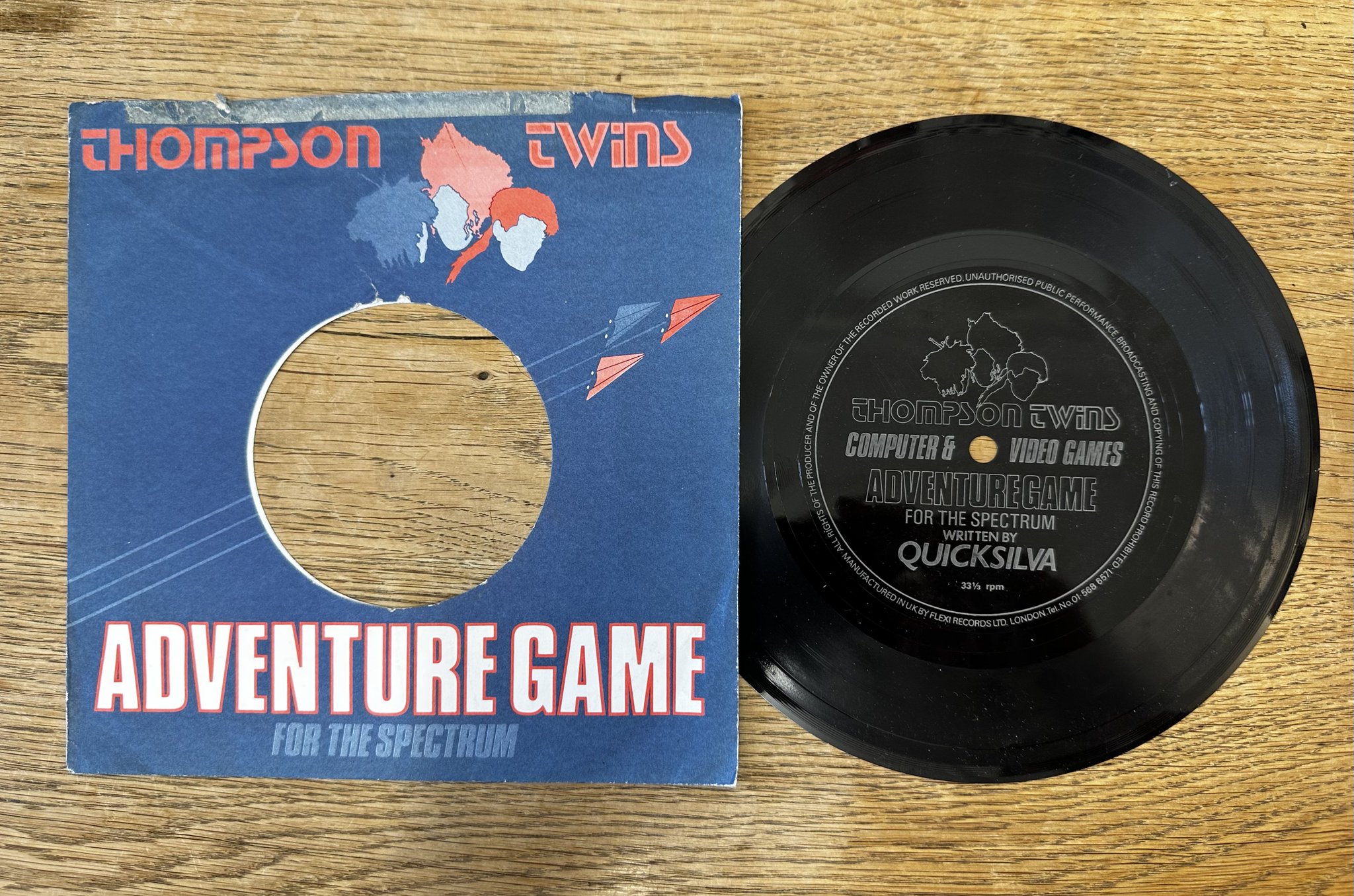 Trevor Jackson on X: "In 1983 the Thompson Twins released a ZX Spectrum  adventure game you had to load off of a 7” flexidisc.  https://t.co/7dhyISarVZ" / X