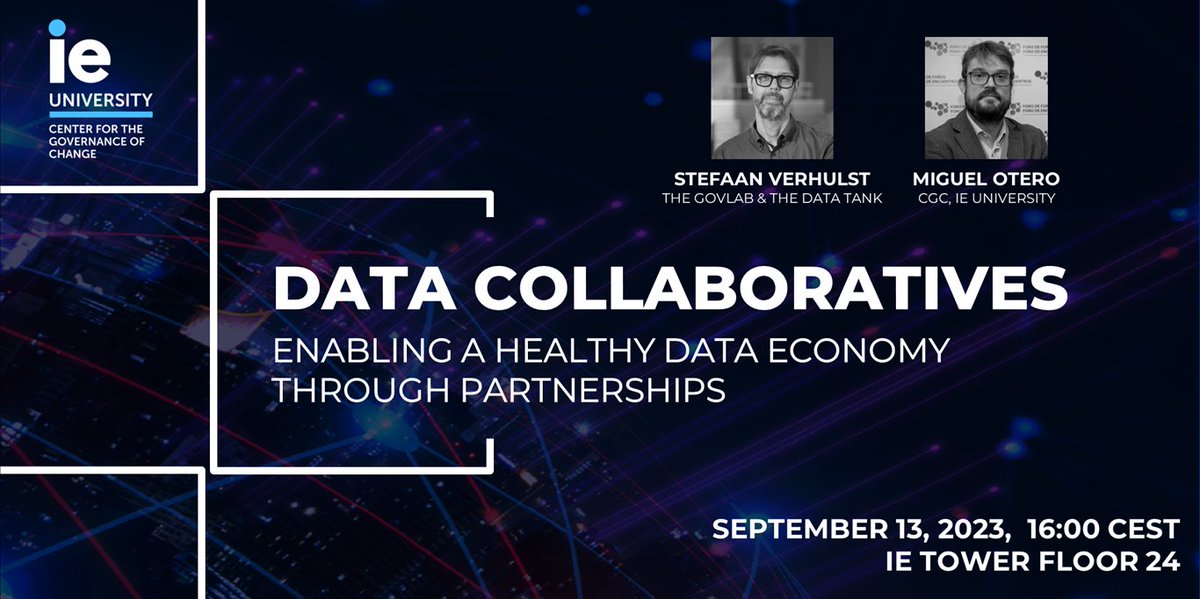 ieGovernance's tweet image. 🗓️ Save the date! On Sept 13, we will host @sverhulst, co-founder of the @TheGovLab and @TheDataTankTDT for a conversation w/ @miotei around data, public value and his innovative data sharing approach. Don&apos;t miss out!

🔗eventbrite.com/e/data-collabo…