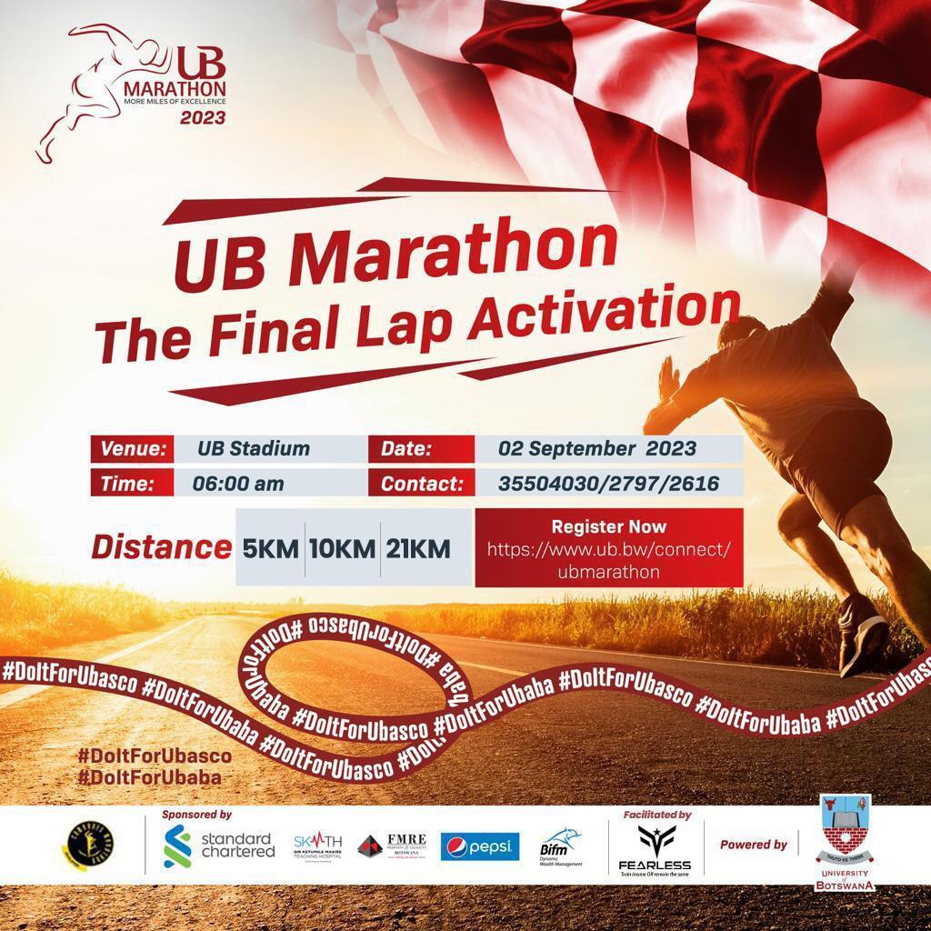 UBBotswana's tweet photo. #joinus #2Sept #6am #ubstadium
UB Marathon: The Final Lap Activation https://t.co/pMsC6vJtzD
