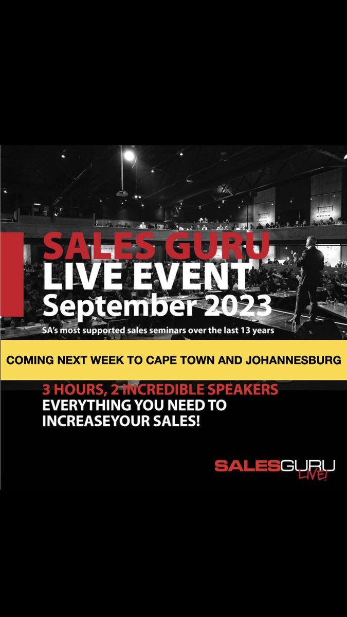 Selling is like being a frontline soldier. In the thick of things. It requires resolve, resilience, enthusiasm &amp; grit to succeed. 

Next week I will be joining <a href="/MarkKeating85/">Mark Keating</a> and his #SalesGuru team for a series of live events in Cape Town &amp; JHB Interested? Take a look below 👇
