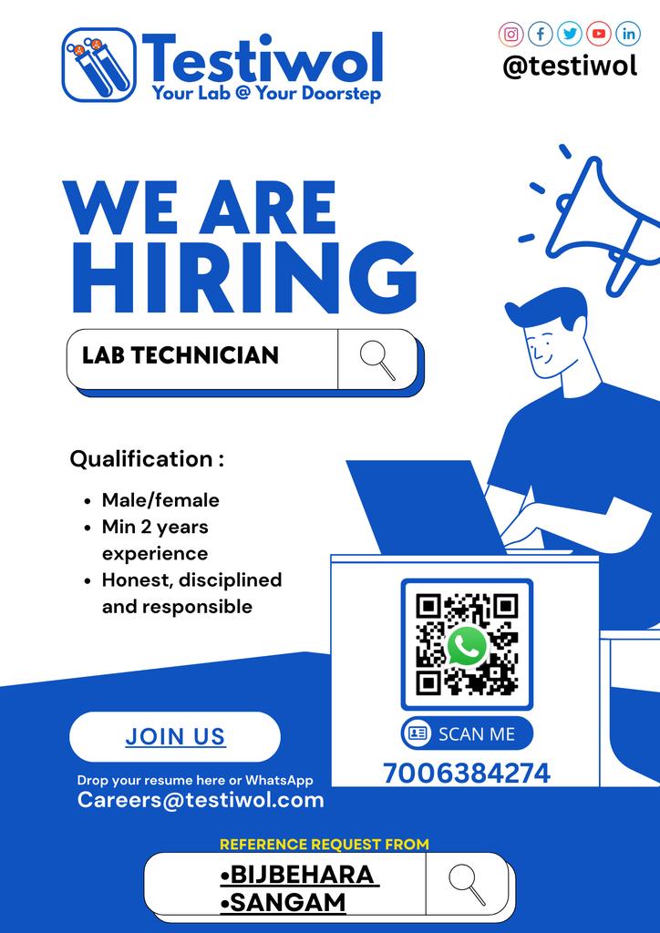 testiwol's tweet photo. We are hiring
#career #testiwol @testiwol https://t.co/jeOCuxzXdM