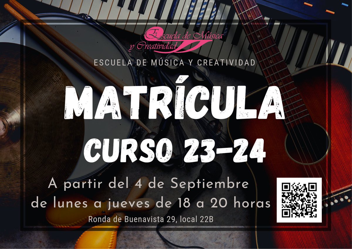musicaycreativ's tweet photo. Reserva tu plaza para éste curso!!
Os esperamos!! https://t.co/BnLRQZqdQS