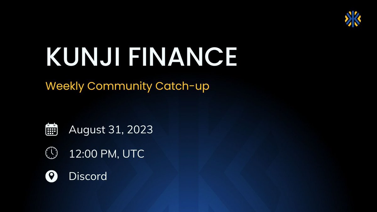 Kunji Pioneers, we can't wait to catch up with you! We're gearing up for a community call to discuss our recent beta launch and address all the queries of the community. Mark your calendar for this Thursday and join us! 📅 Date: August 31, 2023 ⏰ Time: 12:00 PM, UTC 📍…