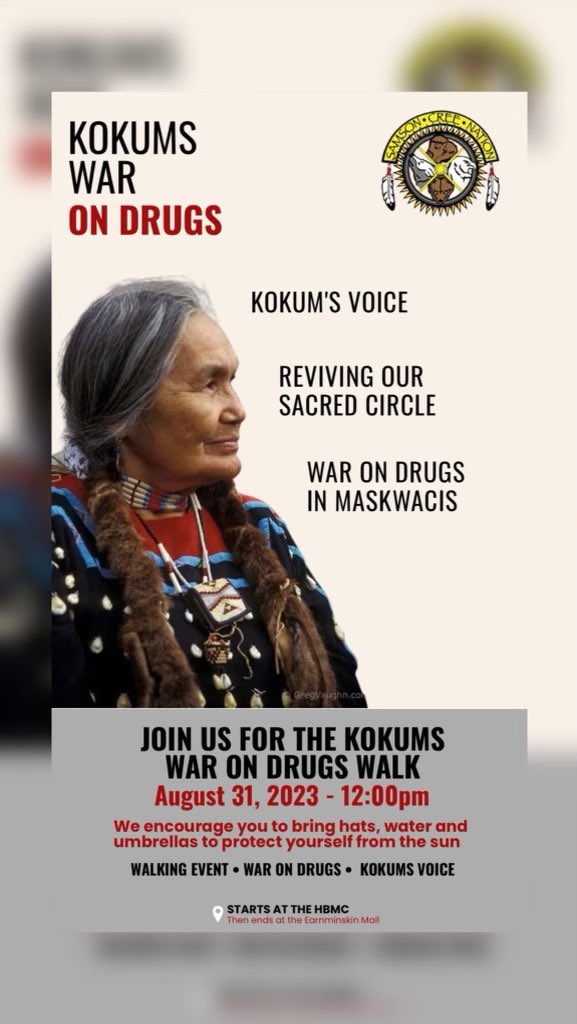 Headed to Maskwacis tomorrow for this walk. Treaty 6 and many other First Nations have declared a State of Emergency regarding the drug crisis calling on provincial and federal governments to move immediately and mobilize new funding to address the opioid crisis…