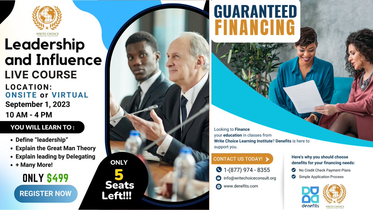 To Purchase Full Price Ticket Visit: loom.ly/L9oOm4c
or for Financing 👉 Visit loom.ly/JufFqLc now to seize this amazing opportunity. Your journey starts here!
#WriteChoiceLearning #GuaranteedFinancing #LearnWithPassion