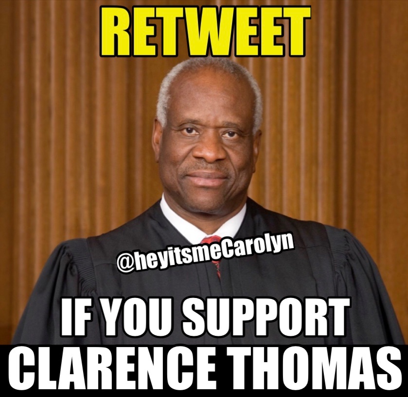 heyitsmeCarolyn's tweet image. I support Clarence Thomas👇