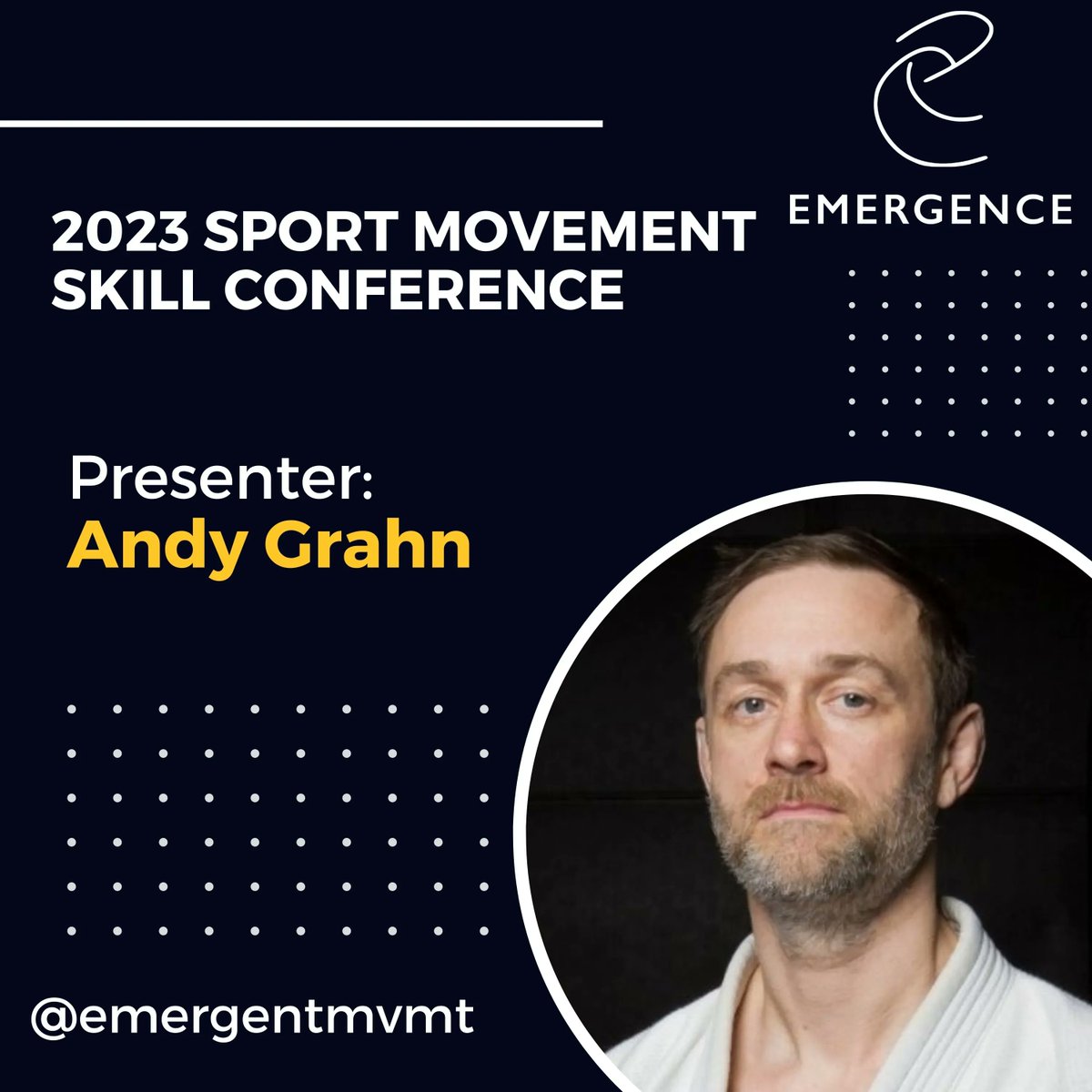EMERGENTMVMT's tweet photo. With more speakers from the martial arts community in this year's lineup than ever before, and we're excited to have @andygrahn join us! He is a deep thinker and works with a wide range of athletes, so his session is sure to be full of wonderful insights.

https://t.co/P4kRUByxO8 https://t.co/MB040fx2nj