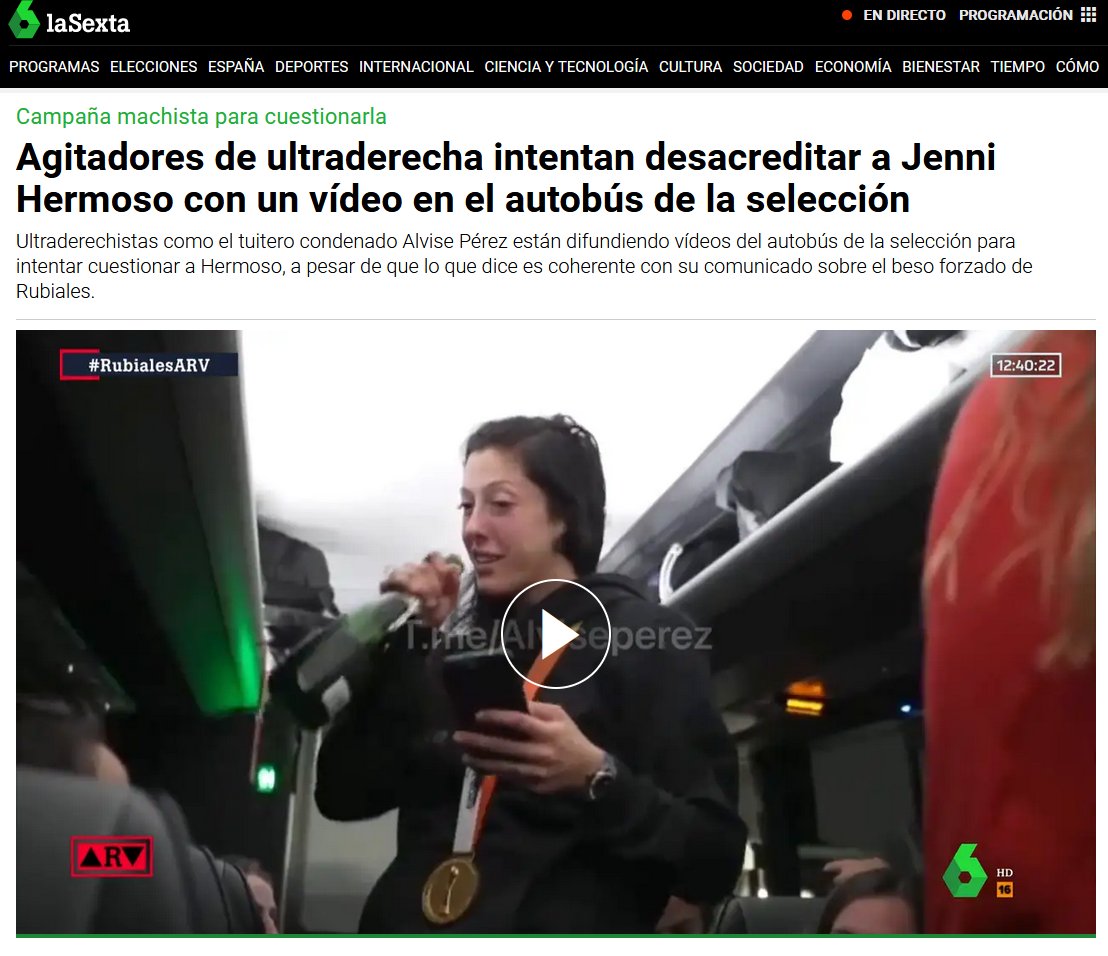 Si no te crees a una supuesta víctima que va presumiendo de la "agresión" que ha sufrido, eres un agitador machista de ultraderecha. 🤷🏻‍♂️
lasexta.com/programas/al-r…