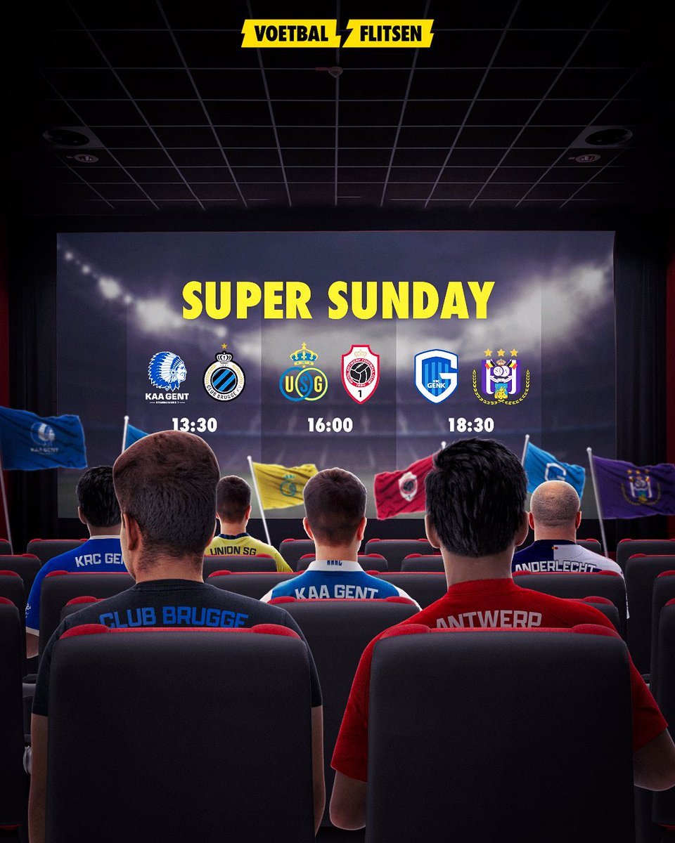VoetbalflitsenB's tweet photo. Gent-Club Brugge, Union-Antwerp รฉn Genk-Anderlecht... Dat durven we al eens een Super Sunday te noemen! ๐คค๐
#KAACLU #GNTCLU #USGANT #GNKAND #KRCAND #ClubBrugge #KAAGent #AAGent #Gent #Brugge #UnionSaingGilloise #USG #RUSG #Antwerp #RAFC #KRCGenk #Genk #RacingGenk #Anderlecht https://t.co/CpVoSYBjr5