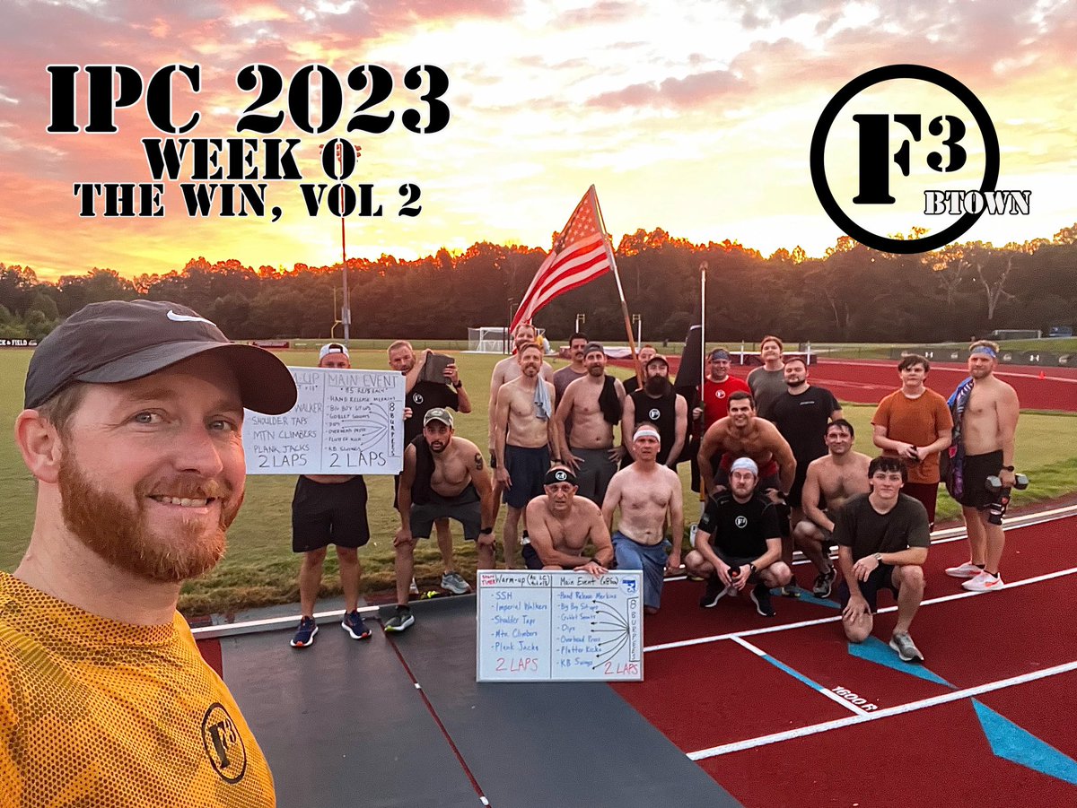 F3 Burlington (@f3btown) on Twitter photo 22 PAX kicked off IPC 2023 with a running of Week 0 - The Win, Vol 2 this morning in Elon
Welcome to FNG Yak, who picked a heckuva day for his first post!
<a href="/F3IronPax/">F3Nation-IronPax</a>
#ipc2023 #ironpaxchallenge 22 PAX kicked off IPC 2023 with a running of Week 0 - The Win, Vol 2 this morning in Elon
Welcome to FNG Yak, who picked a heckuva day for his first post!
<a href="/F3IronPax/">F3Nation-IronPax</a>
#ipc2023 #ironpaxchallenge