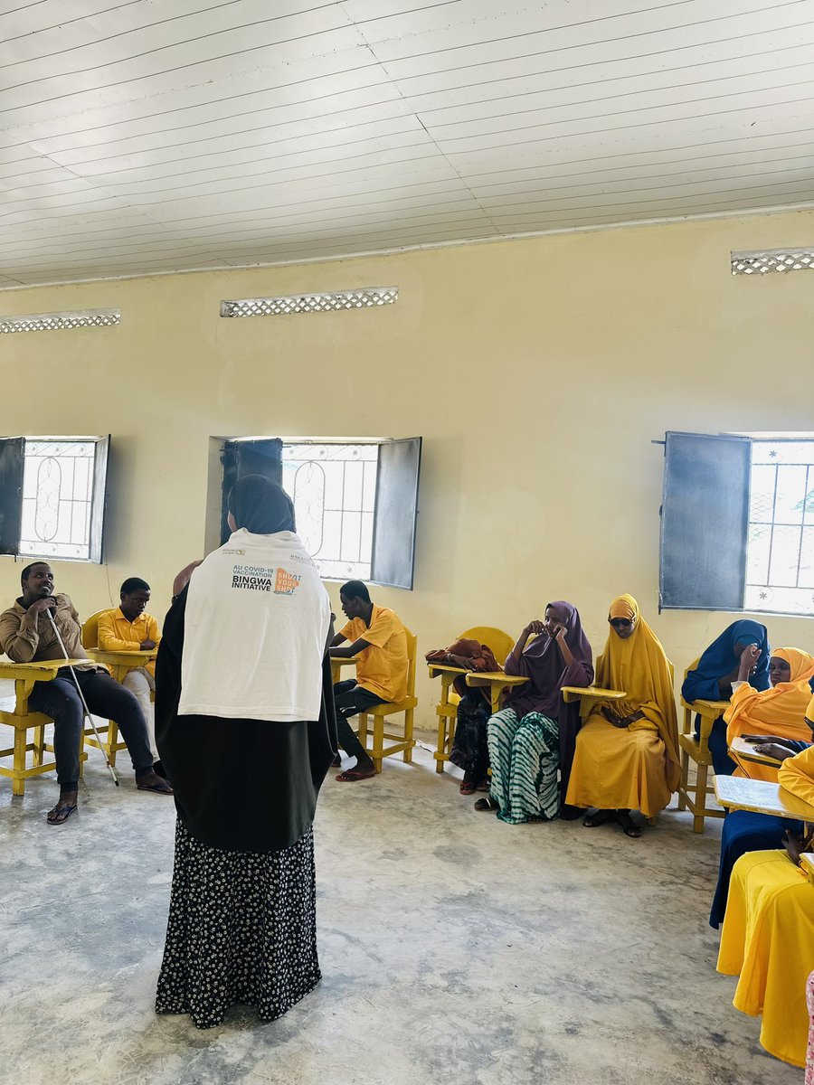I visited Al-Bassiir school in Mogadishu today, which is a school for the blind, and presented a COVID-19 vaccine awareness session for the students. Reaching out to all parts of the community, including people with disabilities is the key to increasing COVID-19 vaccine awareness