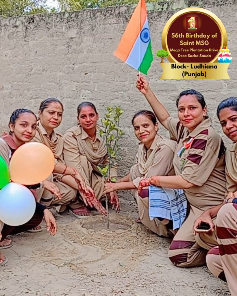 DSSNewsUpdates's tweet image. Each sapling is a green celebration! Dera Sacha Sauda volunteers honor Saint Dr. Gurmeet Ram Rahim Singh Ji Insan's 56th birthday ‘MSGBhandara’ with the timeless gift of🌲greenery.  #56thBirthday #SaintDrMSG #DeraSachaSauda #TreePlantation