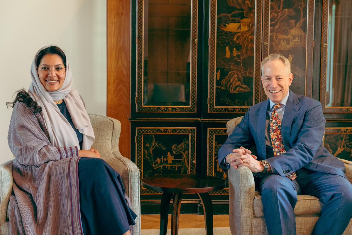 rbalsaud's tweet photo. I was delighted to meet with the U.S. Ambassador to the Kingdom, Michael Ratney as the last visitor to Quincy House , the official residence of the Ambassador for the past 35 years, as it goes under renovation . We discussed the strategic bilateral relations between our two countries and ways to advance this historic relationship @USAinKSA 🇺🇸🇸🇦