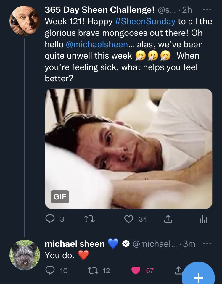 sheen365's tweet image. He is seriously the loveliest man… He’s generous and kind and hilarious and we are grateful every single day for his continued engagement… and… most of all… how asking him questions led to the loving community we’ve experienced here ❤️❤️❤️ Happy Wednesday Mongooses!!!!