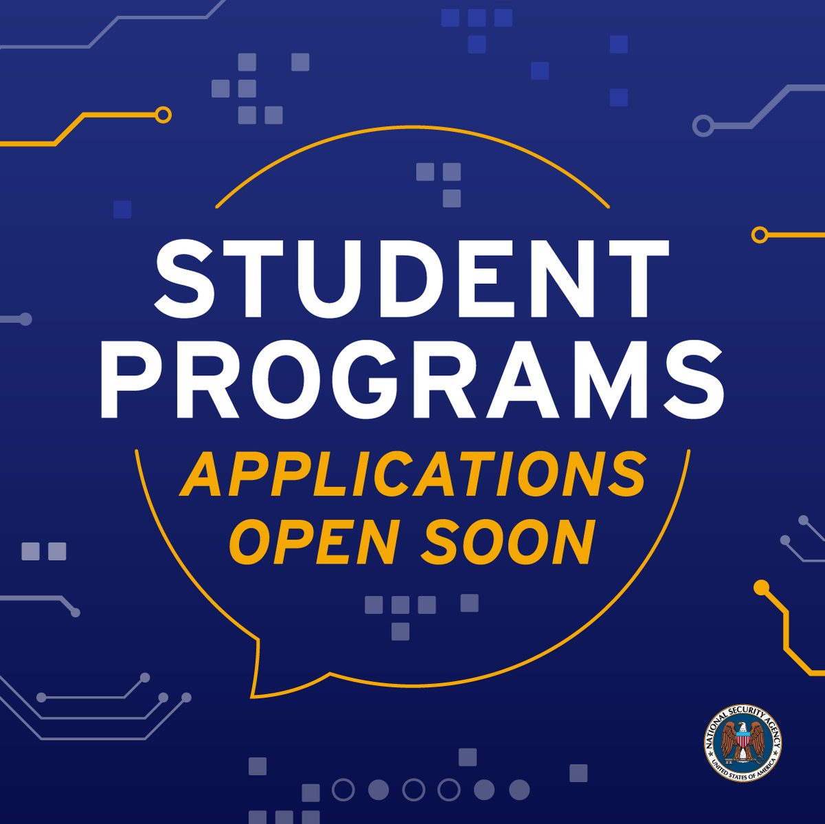 Mark your calendars for Sept. 1! NSA will start taking applications for next summer’s student programs. If you’re still in high school, finishing up a doctorate or anything in between, we’ve got lots of great paid learning opportunities. #internship #governmentinternship