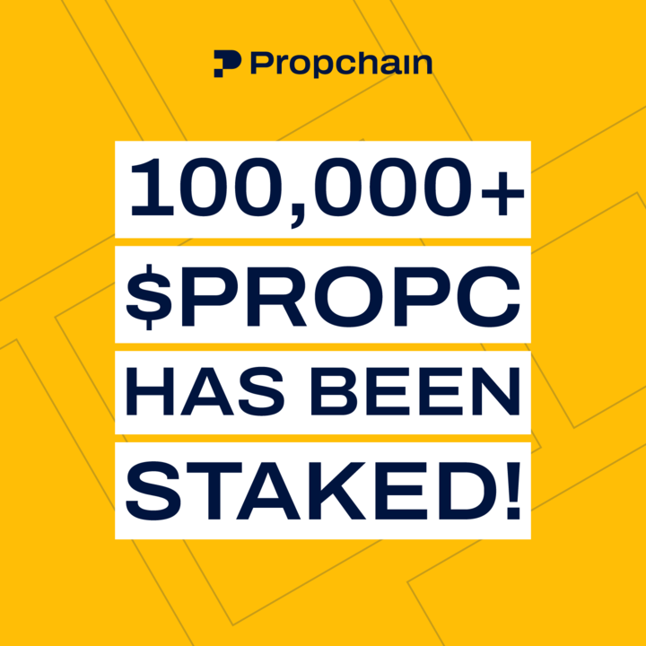 PropChainGlobal's tweet photo. Incredible news! Our revamped staking program has already achieved a major milestone – over 100k PROPC tokens staked. Your overwhelming support has brought us here and we thank you. 

Have you seen our revamped staking pools? Start staking today at https://t.co/n1aT8KB1kk 🚀

#Propchain #EmpoweringLegacies $PROPC